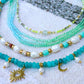 Tri Layer Blue & Green Ombre Crystal Necklace
