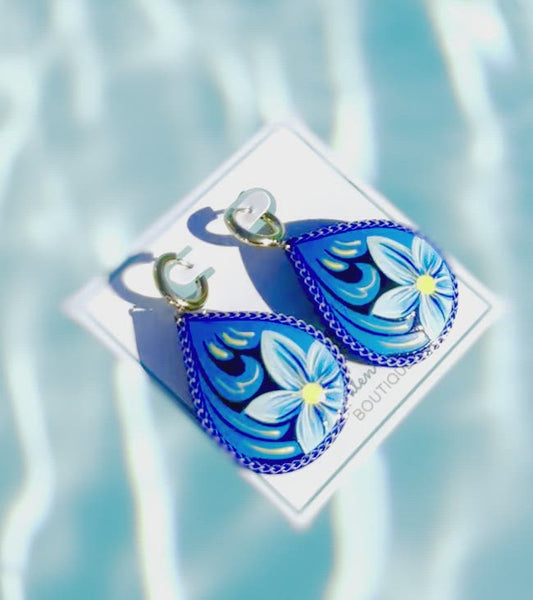 Baja Blue Floral Earrings