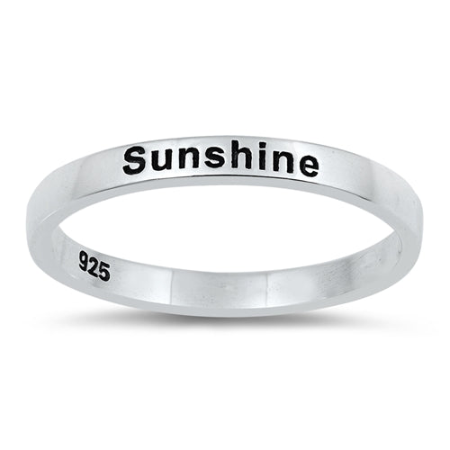 Sunshine Stamped Sterling Silver Ring