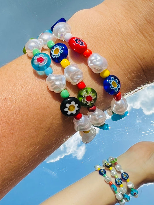 Millefiori Beaded Bracelet