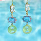 Palm Tree Faceted Crystal Earrings