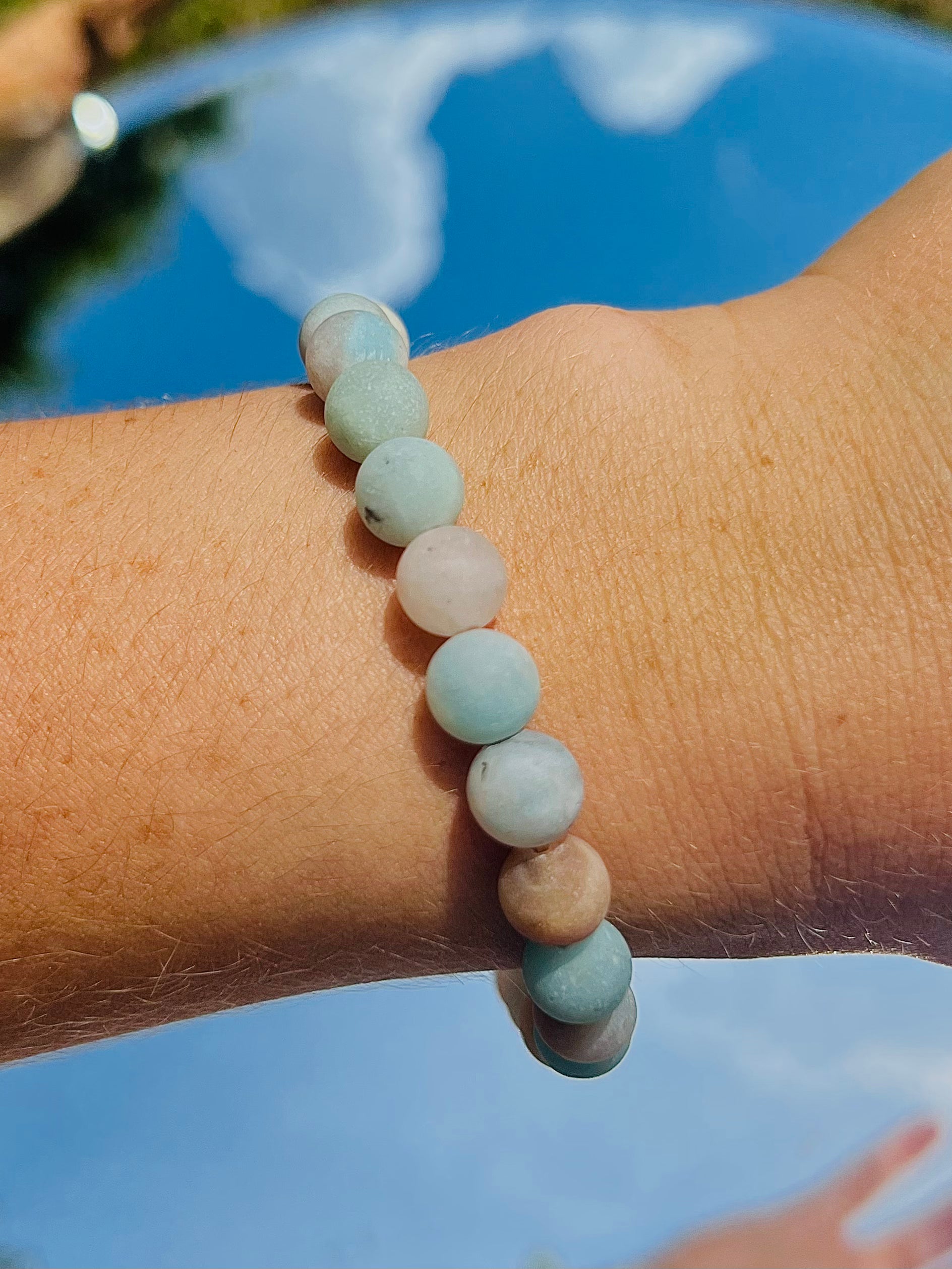 Matte Amazonite Stress Relief Bracelet