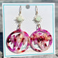 Gold & Pink Palm Tree Earrings