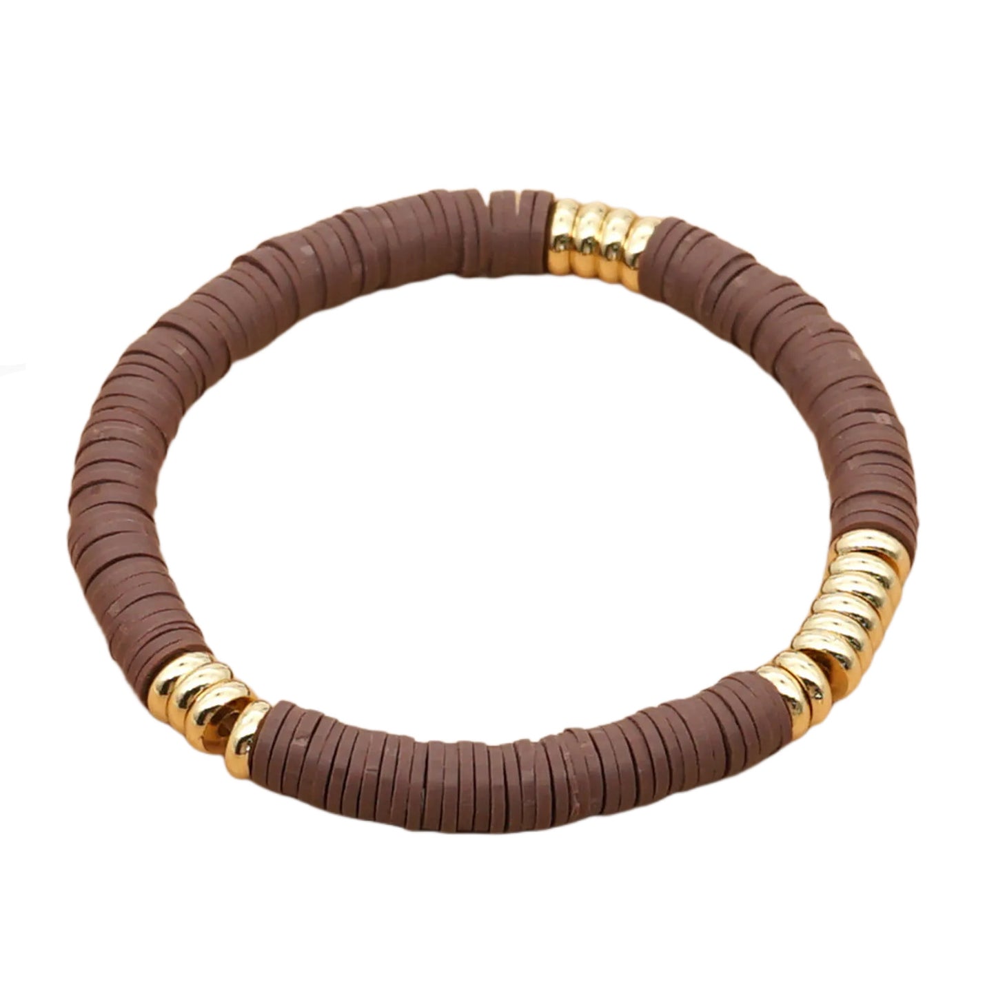 Brown & Gold Clay Bracelet