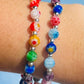 Millifiori Flower Beaded Silver Bracelet