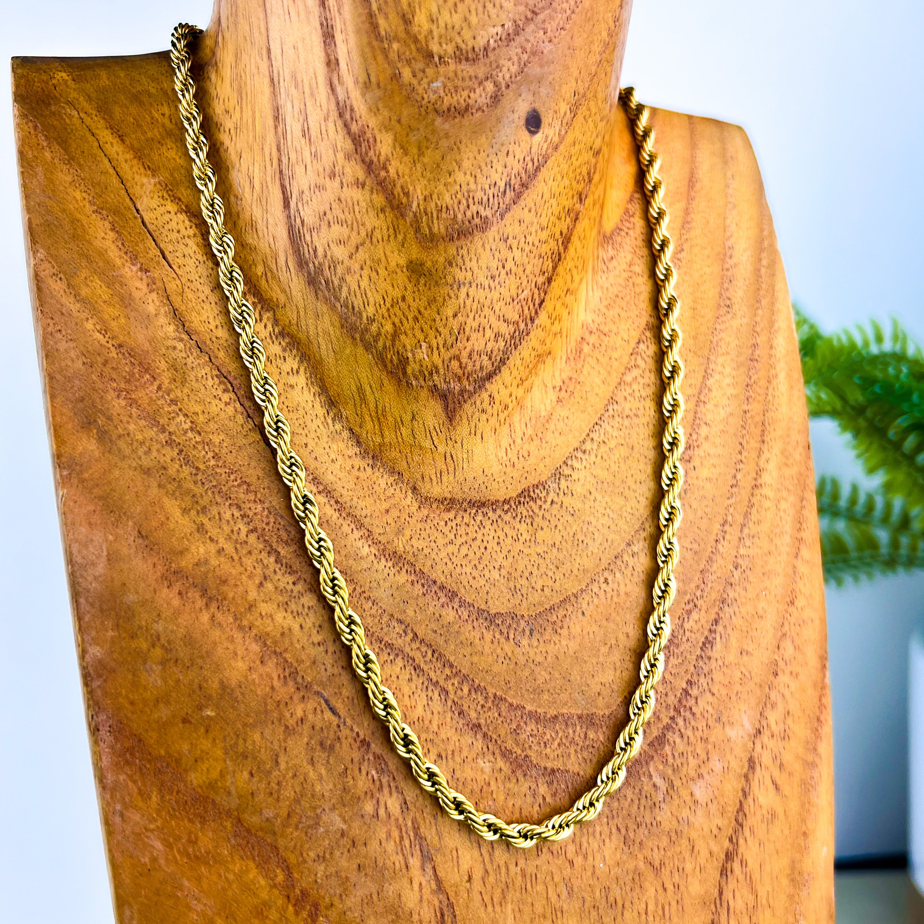 Gold Rope Chain Necklace