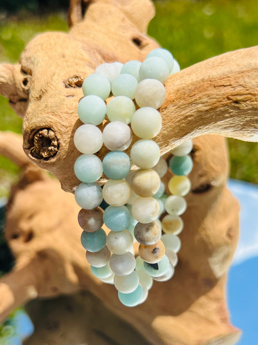 Matte Amazonite Stress Relief Bracelet