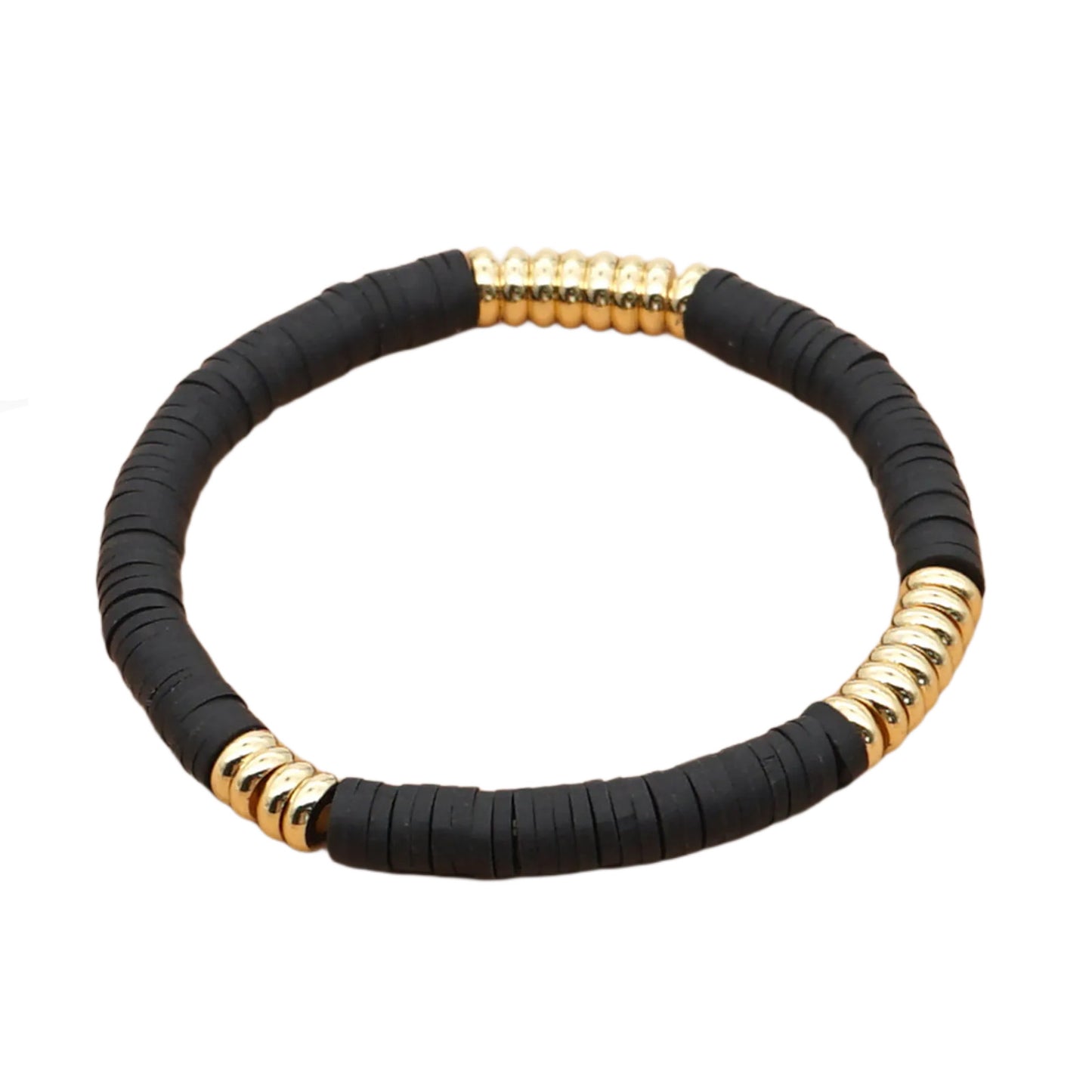 Black & Gold Clay Bracelet