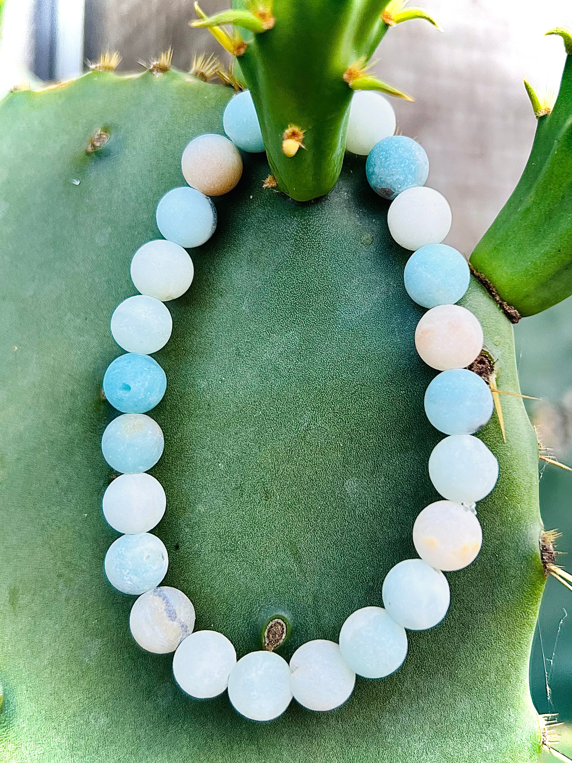 Matte Amazonite Stress Relief Bracelet