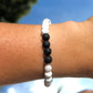 White Howlite & Lava Stone Oil Diffusing Bracelet