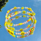 Smiley Face & Pearl multicolor bracelet