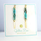 Blue Tortoise & Gold Dangle Earrings