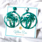 Green Palm Tree Earrings