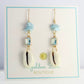 Larimar Cowrie Shell Dangle Earrings