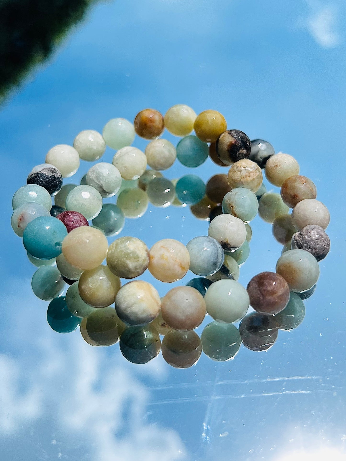 Faceted Amazonite Stress Relief Bracelet