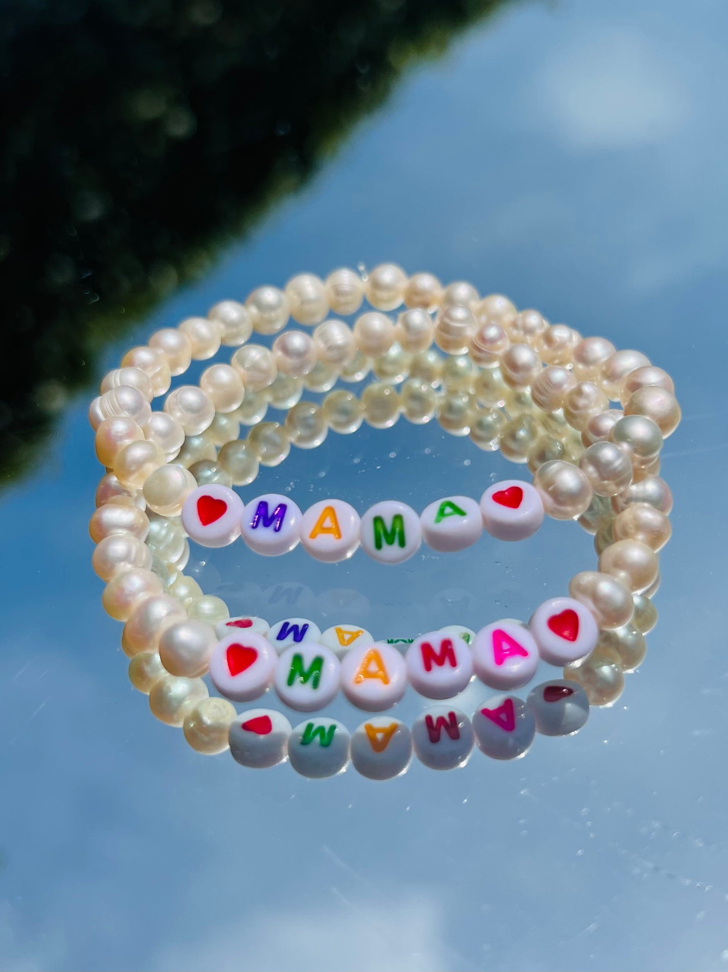 Mama Fresh Water Pearl Word Bracelet