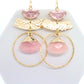 Rose Quartz & Gold Dangle Earrings