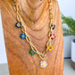 Multicolor Millefiori Flower Charm Necklace