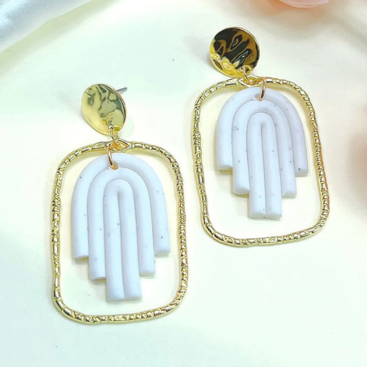 Lauren White Clay Earrings